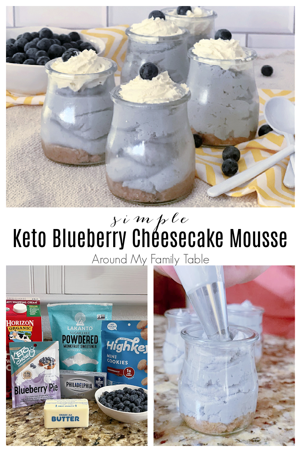 My Keto Blueberry Cheesecake Mousse has the summer flavor you are craving. Only a few ingredients and a packet of Keto Chow creates this light and fluffy dessert that you will make all season long. via @slingmama