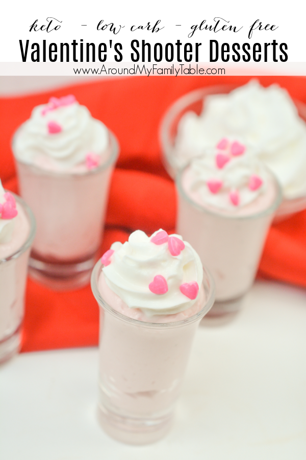 Keto Valentines dessert on white table with red napkin