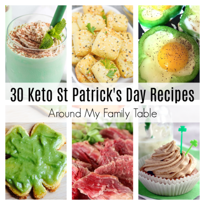 collage of keto friendly st patricks day recipes