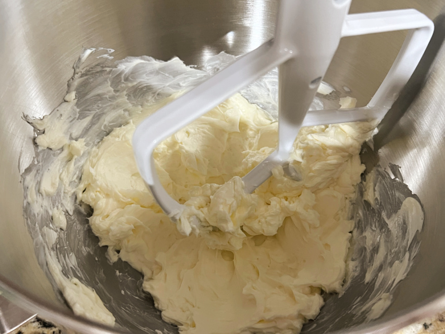 protein ball batter in mixer