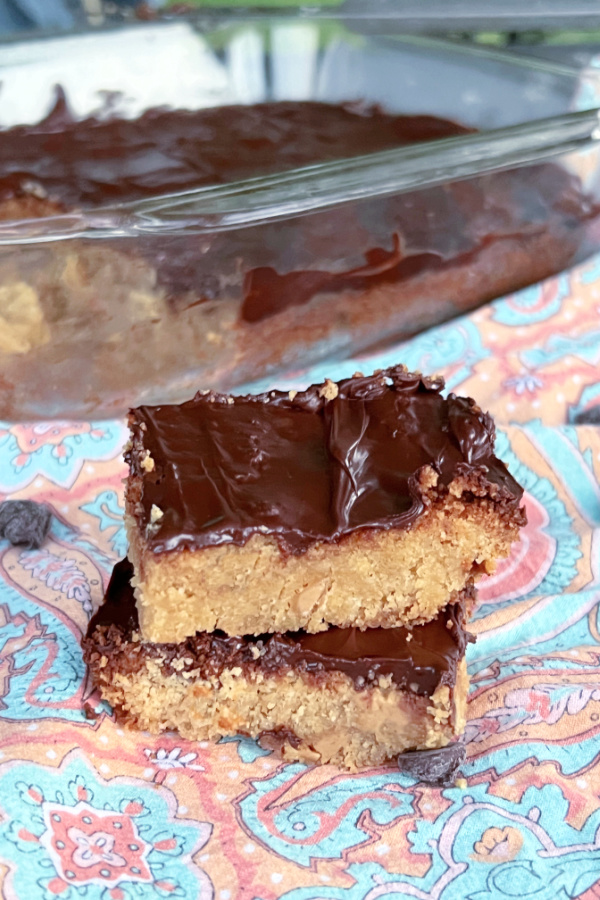 Keto Scotcheroo Cookie Bars on a napkin