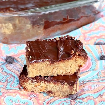 Keto Scotcheroo Cookie Bars on napkin