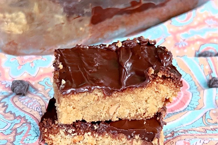 Keto Scotcheroo Cookie Bars on napkin